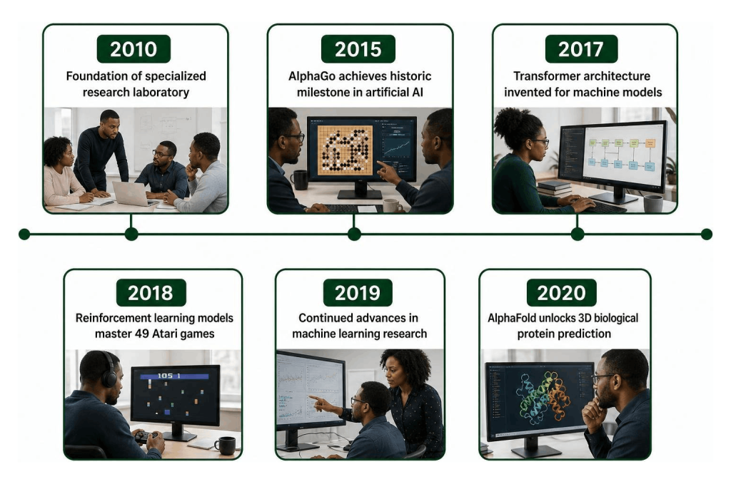 about us page example timeline graphic highlighting company milestones and growth over time.