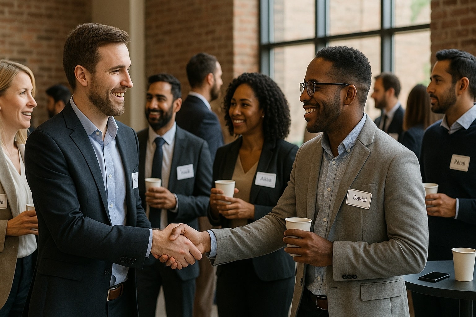 group of people at a networking event learning how to generate b2b leads