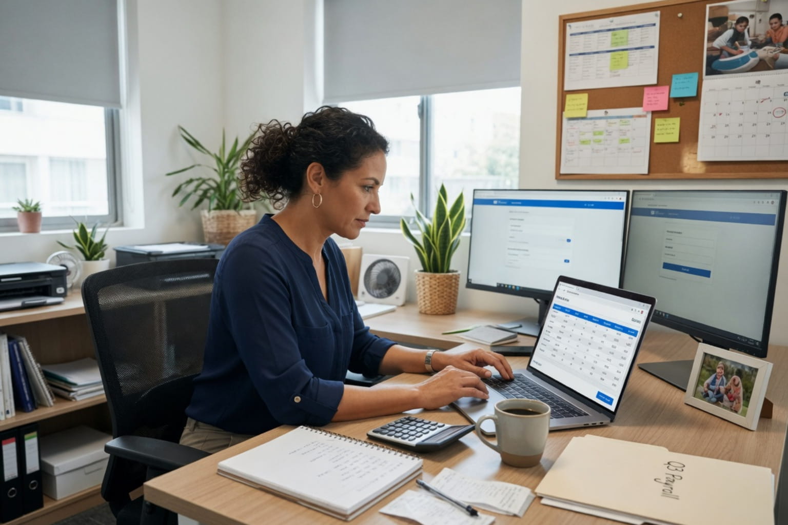 Professional workspace using payroll software for small business to manage payroll tasks