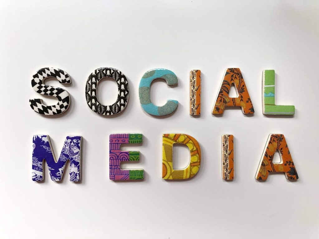 Colorful block letters spelling out Social Media Marketing Goals on a white background.
